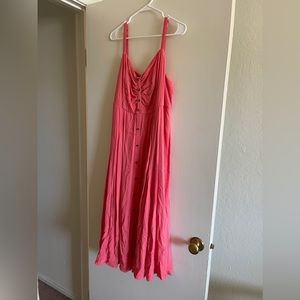 TORRID Midi Textured Woven Button-Front Dress